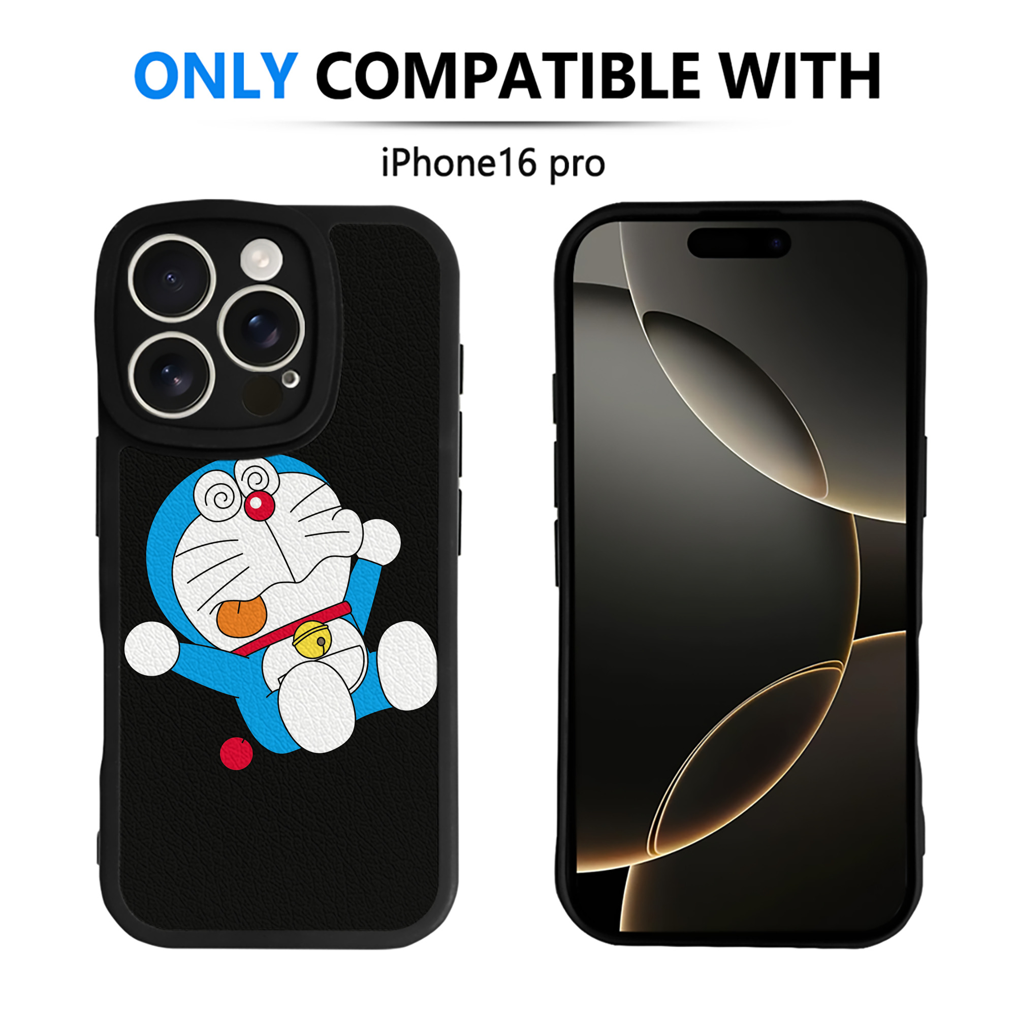 （画像用） ドラえもん Doraemon 【iPhone 16シリーズ対応】シリコンスマホケース（レザー調） 材質：シリコン